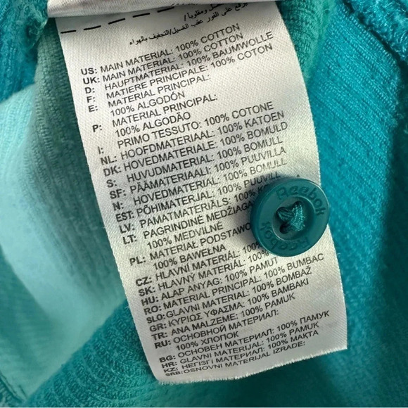 Reebok x Cardi B Seaport Teal Corduroy Cover-Up Shirt Jacket Size XS - Picture 10 of 12